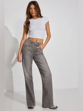 Garage Denim Relaxed Straight Jeans in Grey